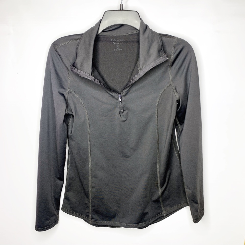 Quarter zip Women’s Workout pullover Gray Yoga Small